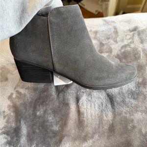 Gray Suede Ankle Boots